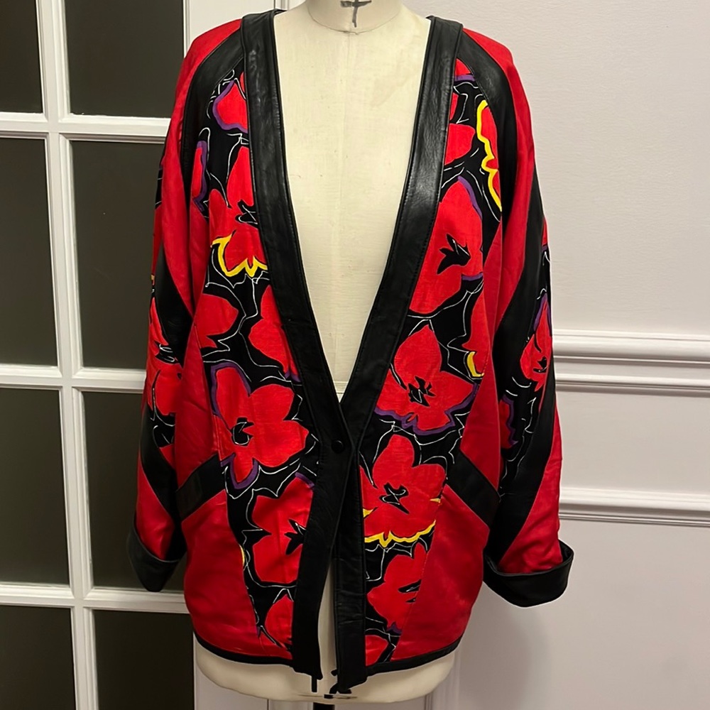 Vintage Linen & Leather blazer
